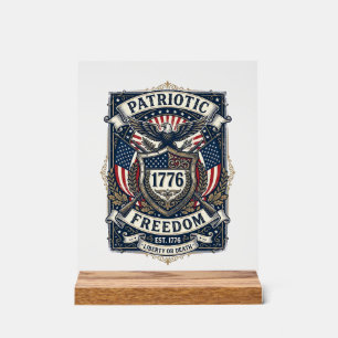 Panneau En Acrylique Bouclier de bataille patriotique 1776 Sym inspiré