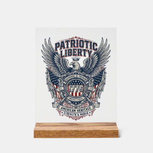Panneau En Acrylique Bouclier de bataille patriotique 1776 Sym inspiré