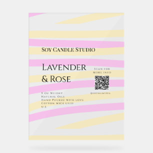 Panneau En Acrylique Bougie de soja rose Lavender entreprise ajouter q