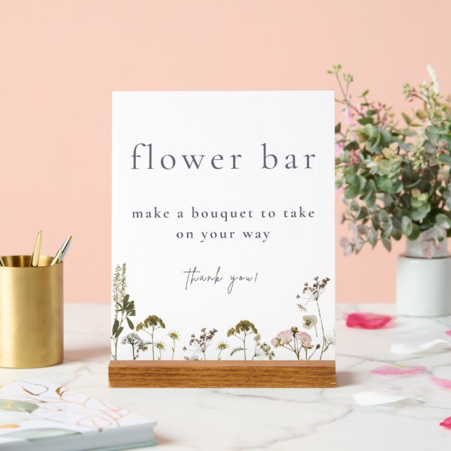 Panneau En Acrylique Bouquet bar de fleurs    (Mariage)