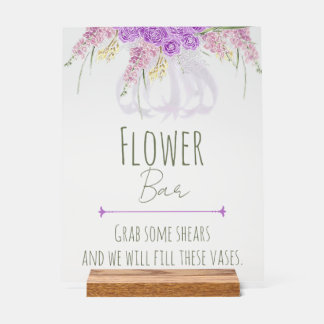 Panneau En Acrylique Bouquet de fleurs à ruban lilas de Puerto Madero p