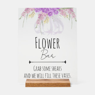 Panneau En Acrylique Bouquet de fleurs à ruban lilas de Puerto Madero p
