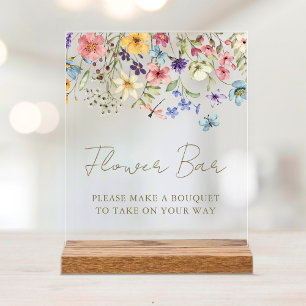 Panneau En Acrylique Bouquet de fleurs sauvages Fleurir Bar à fleurs