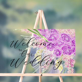 Panneau En Acrylique Bouquet Rose Brillante Nœud Bleu Coquette