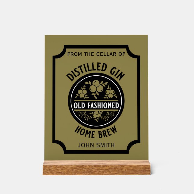 Panneau En Acrylique Bouteille Gin Personnalisée (Recto)