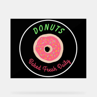 Panneau En Acrylique Boutique de Faux Néon Donuts Frais Quotidiennement