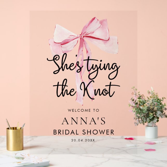 Panneau En Acrylique Bow Rose Attache Fête des mariées noeud (Mariage)