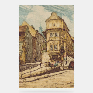 Panneau En Acrylique Bratislava par Richard Lux Siècle Eau-forte coloré