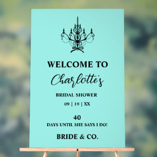 Panneau En Acrylique Bride & Co. Réception de mariage Teal de bienvenue