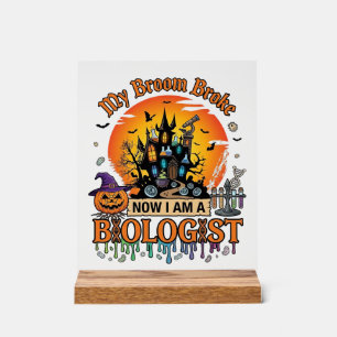 Panneau En Acrylique Broom Broke Biologiste Halloween Château Hanté Cit