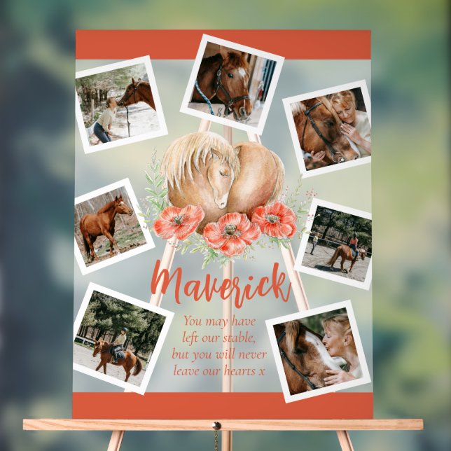 Panneau En Acrylique Brown cheval souvenir pops aquarelle photo (Neutre)