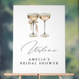 Panneau En Acrylique Brunch & Bubbly Aquarelle Champagne Enterrement de