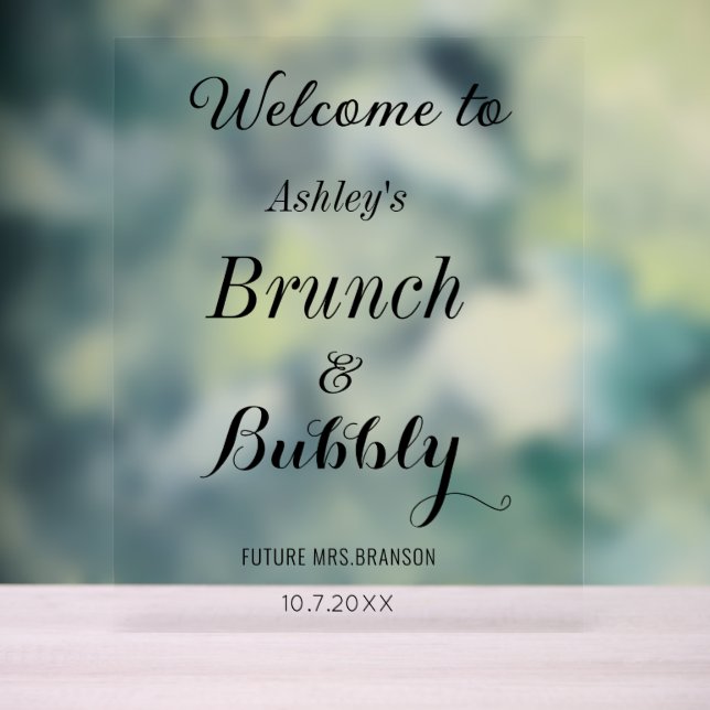 Panneau En Acrylique Brunch Bubbly Welcome Black White (Neutre)