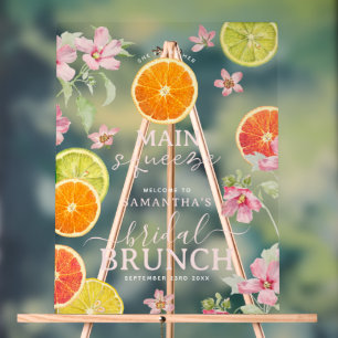 Panneau En Acrylique Brunch de Mariage Citrus Pink Main Squeeze