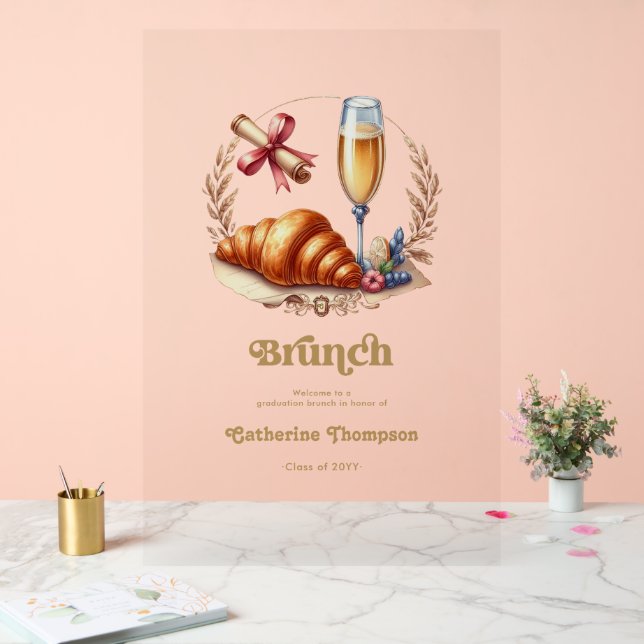 Panneau En Acrylique Brunch Graduation Bienvenue (Mariage)