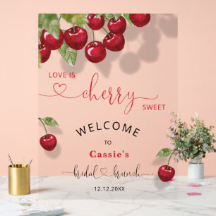 Panneau En Acrylique Brunch nuptial de fruits cerise Bienvenue