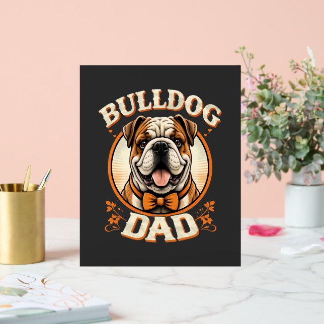 Panneau En Acrylique bulldog dad – cute vintage bulldog father’s day (Mariage)