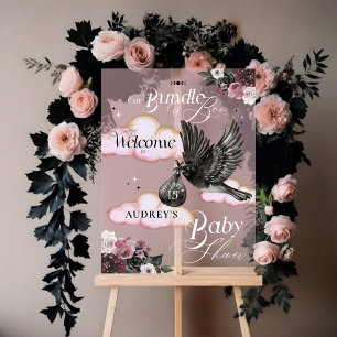 Panneau En Acrylique Bundle gothique Boo Raven Baby shower Bienvenue