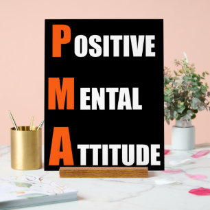Panneau En Acrylique Bureau Motivationnel Décrit Une Attitude Mentale P