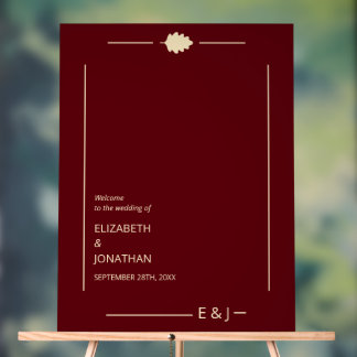 Panneau En Acrylique Burgundy Autumn Wedding