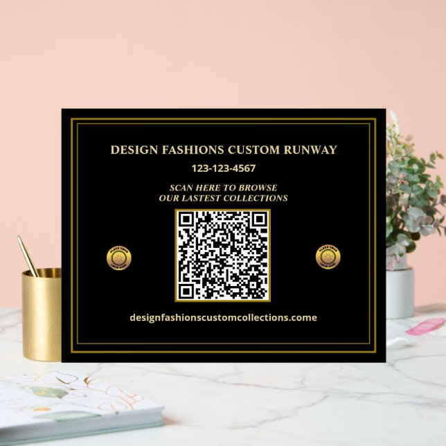 Panneau En Acrylique Business Company QR Code Logo Promotion (Mariage)