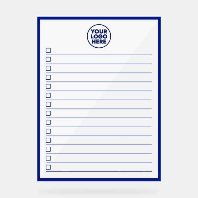 Panneau En Acrylique Business Logo Blue To Do List Dry Erase Board (Recto)