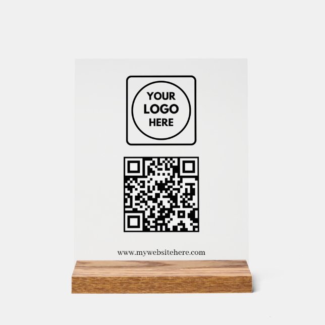 Panneau En Acrylique Business QR Website Logo Acrylic Sign (Recto)