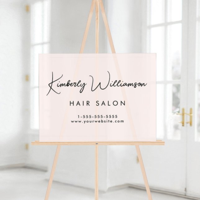 Panneau En Acrylique Business Stylish Signature Script Pink Frosted (Business Stylish Signature Script Pink Frosted Acrylic Sign)