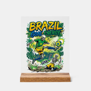 Panneau En Acrylique Buteur squelette énergie objectif Brésil Nations C