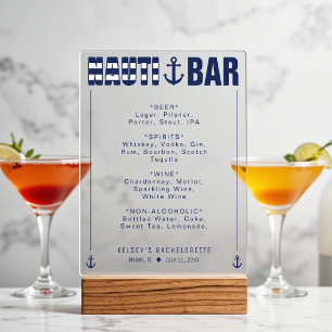 Panneau En Acrylique Buvons Nauti Bachelorette Party Bar Boissons