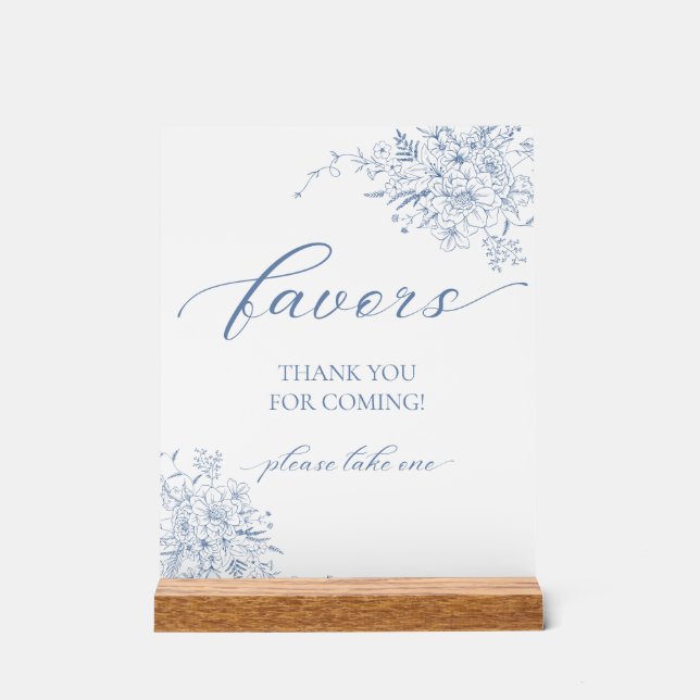 Panneau En Acrylique Cadeau bleu pour le mariage (Recto)