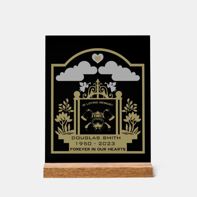Panneau En Acrylique Cadeau commémoratif des pompiers (Recto)