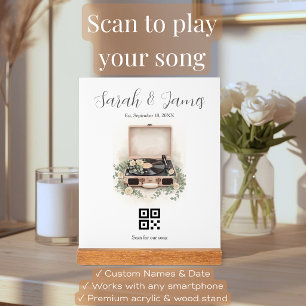 Panneau En Acrylique Cadeau d'anniversaire de chanson de mariage avec c