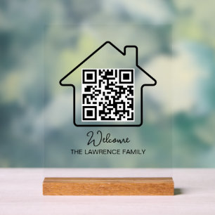Panneau En Acrylique Cadeau de chauffage domestique   Code QR WiFi pers