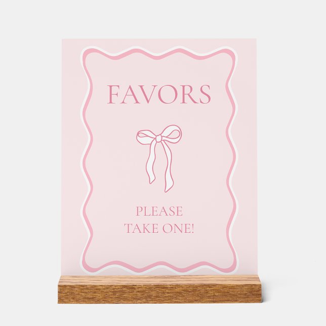 Panneau En Acrylique Cadeau de Fête de Fiançailles "Nœud Rose" pour Mar (Créateur téléchargé)