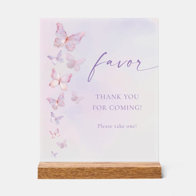 Panneau En Acrylique Cadeau de Fête de Fiançailles Papillon (Créateur téléchargé)