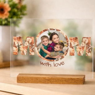 Panneau En Acrylique Cadeau de fête des mères avec photo personnalisée