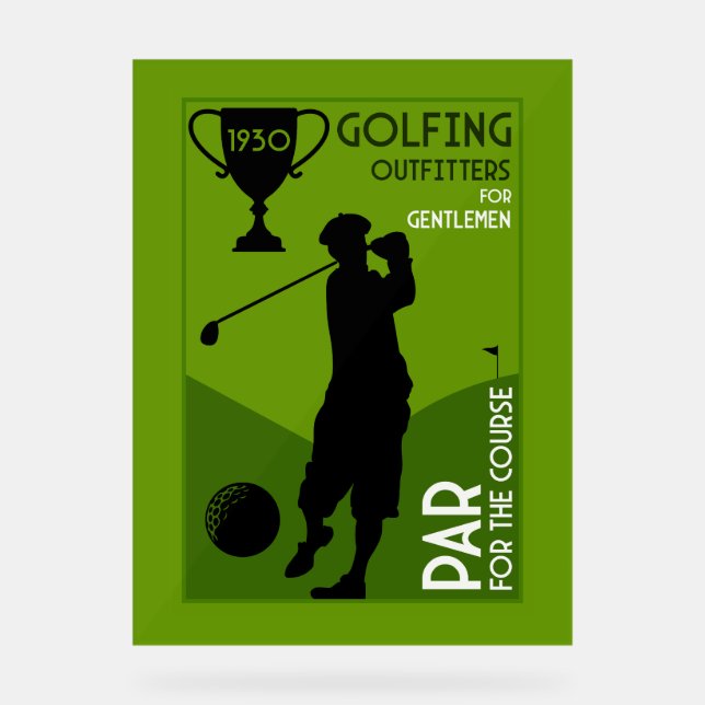 Panneau En Acrylique Cadeau de golf Vintage (Recto)