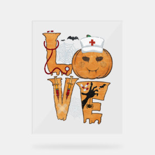 Panneau En Acrylique Cadeau de l'infirmière d'Halloween