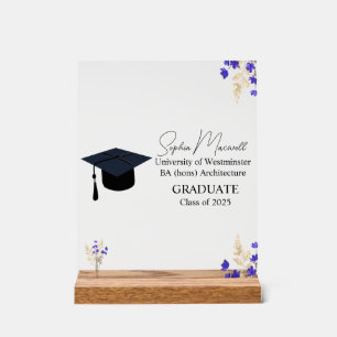 Panneau En Acrylique Cadeau de Remise des Diplômes Personnalisé, Plaque
