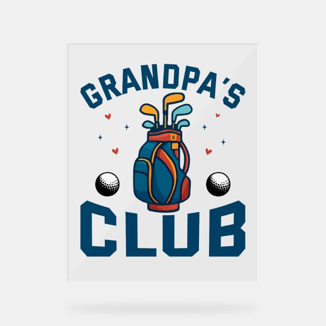 Panneau En Acrylique Cadeau du club de golf de grand-père (Recto)