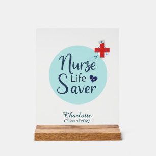 Panneau En Acrylique Cadeau personnalisé de fin d'études d'infirmière a
