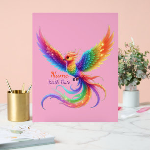 Panneau En Acrylique Cadeau personnalisé de nom et date de naissance de