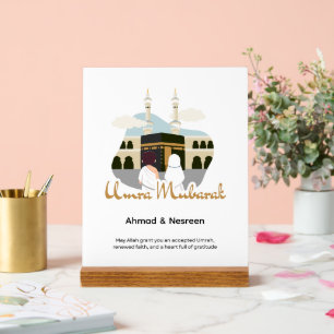 Panneau En Acrylique Cadeau personnalisé d'Umra Mubarak