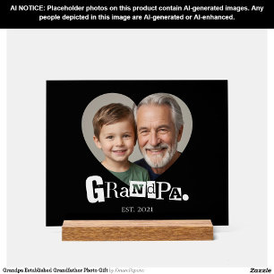 Panneau En Acrylique Cadeau Photo Grand-père Établit Grand-papa