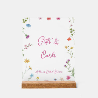 Panneau En Acrylique Cadeaux et Cartes de Mariage "l'amour en fleurs"