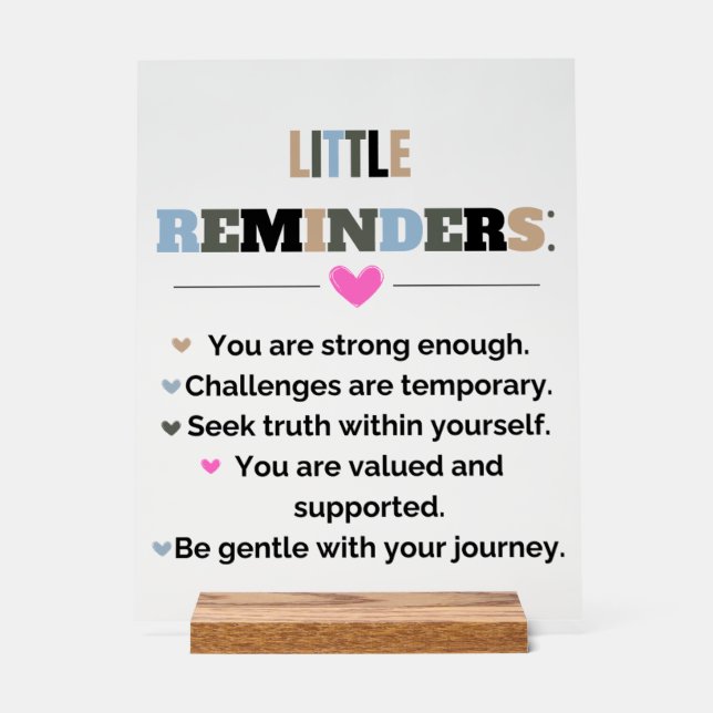 Panneau En Acrylique Cadeaux Motivationnels Inspirationnels Petits Rapp (Recto)