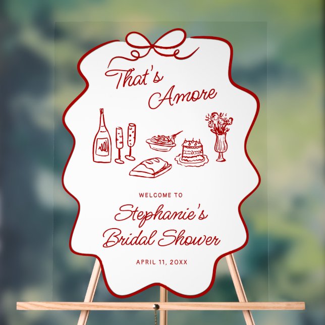 Panneau En Acrylique Cadre de bienvenue grand format That's Amore Red D (Neutre)