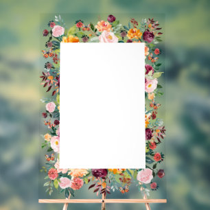 Panneau En Acrylique Cadre de fleurs de jardin anglais