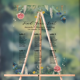 Panneau En Acrylique Cadre de fleurs sauvages de jardin secret fantaisi